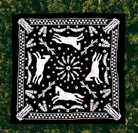 BLACK Pony Trot Bandana